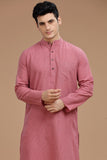 PINK COTTON DOBBY LONG KURTA