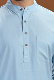 ULTRA SOFT BLUE BAMBOO COTTON KURTA