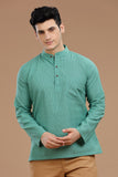 Men's cotton short kurta with full sleeves, casual wear, Indian fashion