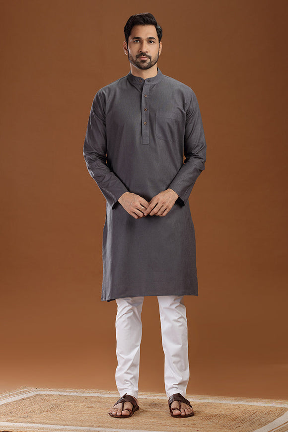 linen cotton long kurta for men, traditional wear, breathable fabric