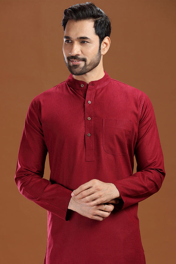 linen cotton long kurta for men, traditional wear, breathable fabric