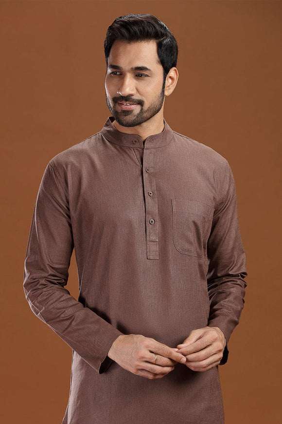 linen cotton long kurta for men, traditional wear, breathable fabric