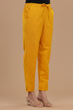 Women's cotton slub ankle-length pants with a textured finish, elastic drawstring waist, and side pockets