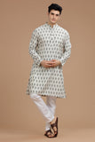 Ikat cotton long kurta for men, traditional wear, breathable fabric