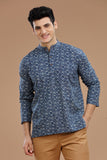 Men's cotton short kurta with full sleeves, casual wear, Indian fashion