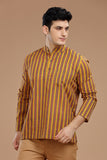 Men's cotton short kurta with full sleeves, casual wear, Indian fashion