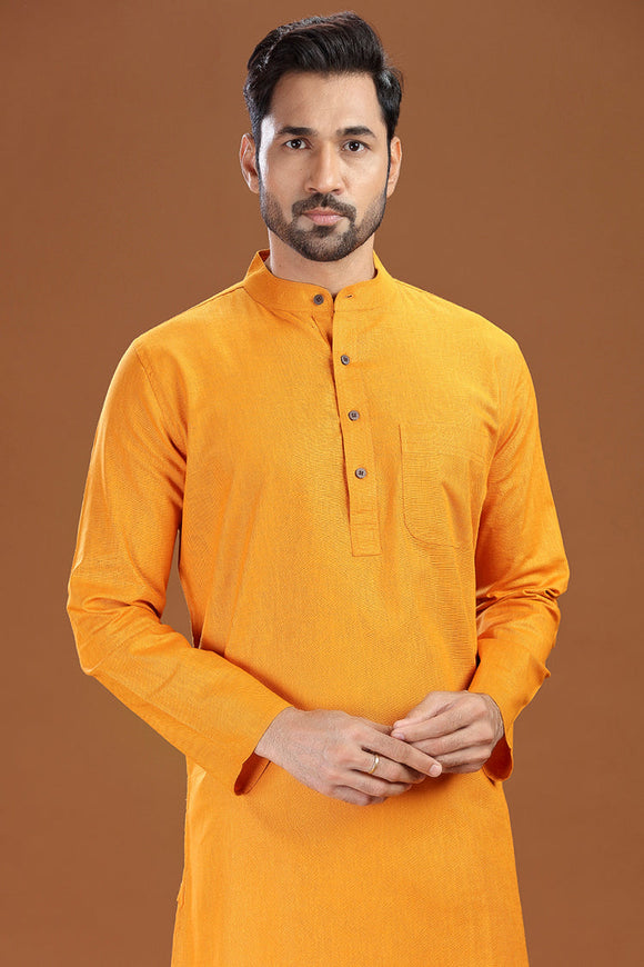 linen cotton long kurta for men, traditional wear, breathable fabric