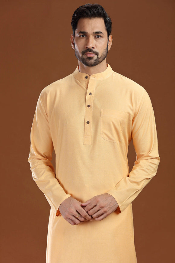bamboo cotton long kurta for men, traditional wear, breathable fabric