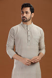 GREEN COTTON DOBBY LONG KURTA