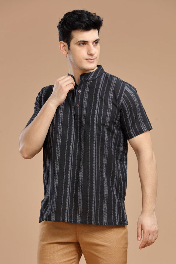 Exquisite Men's Cotton Short Kurta | half Sleeves,DOBBY COTTON SHORT KURTA,kurtas for men,mens kurtas,men kurtas,men short kurtas,short kurtas for men,mens short kurtas,buy kurtas online,buy online kurtas,mens half sleeves short kurtas, Trendy Designs, and Unmatched Comfort - Shop Now