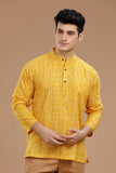 Men's cotton short kurta with full sleeves, casual wear, Indian fashion