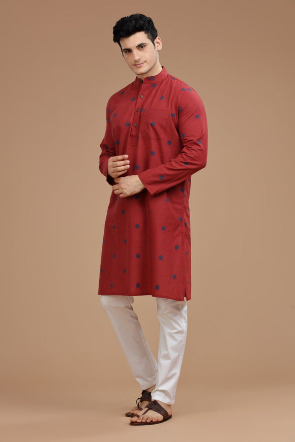 dobby cotton long kurta for men, traditional wear, breathable fabric