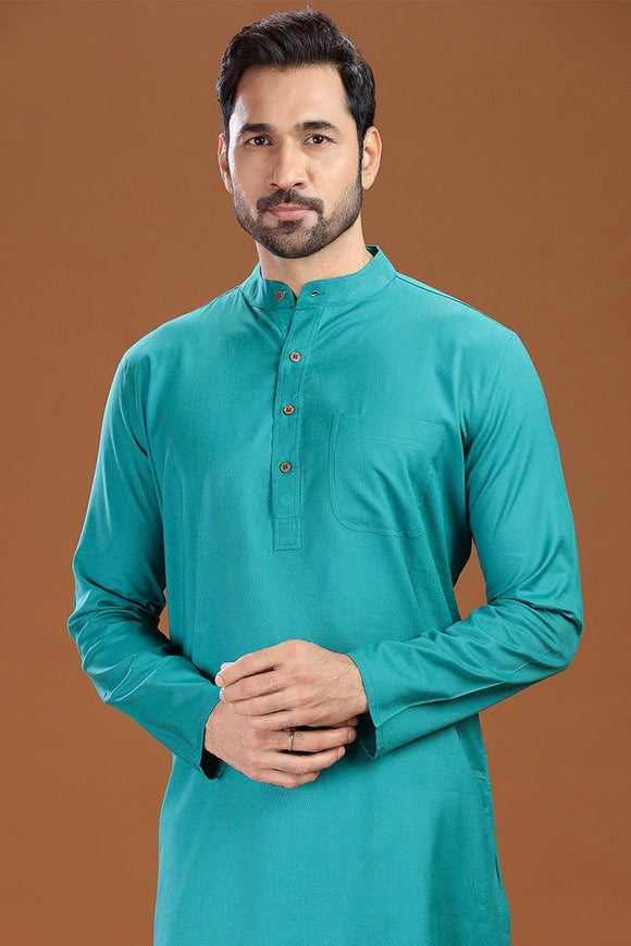 bamboo cotton long kurta for men, traditional wear, breathable fabric