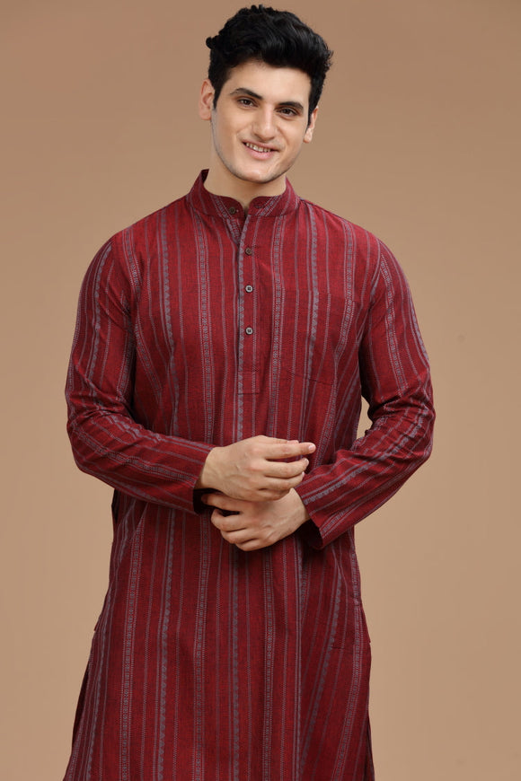 dobby cotton long kurta for men, traditional wear, breathable fabric