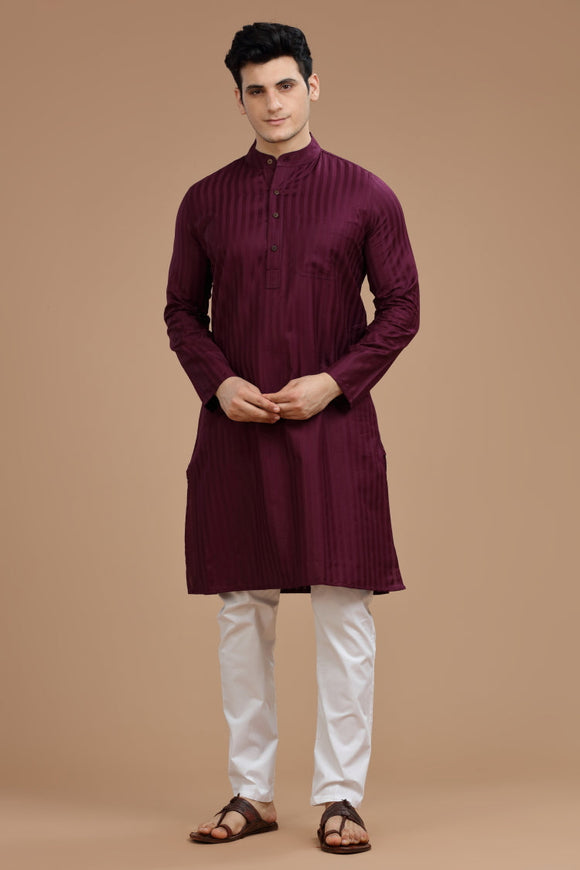 Lustre cotton long kurta for men, traditional wear, breathable fabric