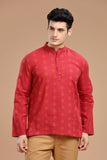 Men's cotton short kurta with full sleeves, casual wear, Indian fashion