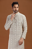 Ikat cotton long kurta for men, traditional wear, breathable fabric