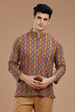 Men's cotton short kurta with full sleeves, casual wear, Indian fashion