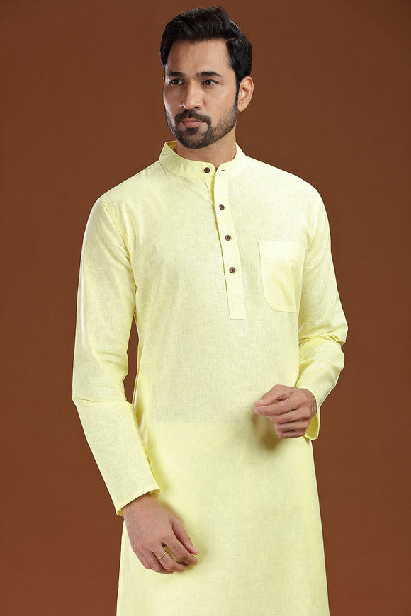 linen cotton long kurta for men, traditional wear, breathable fabric