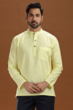 LEMON LINEN COTTON FULL SLEEVES SHORT KURTA