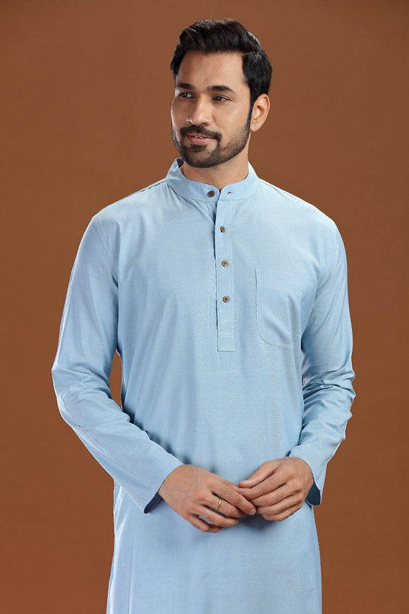 dobby cotton long kurta for men, traditional wear, breathable fabric