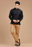 Men's cotton short kurta with full sleeves, casual wear, Indian fashion