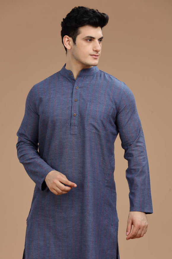 dobby cotton long kurta for men, traditional wear, breathable fabric