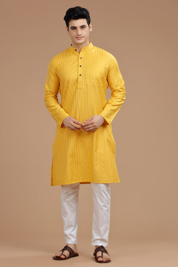 Lustre cotton long kurta for men, traditional wear, breathable fabric