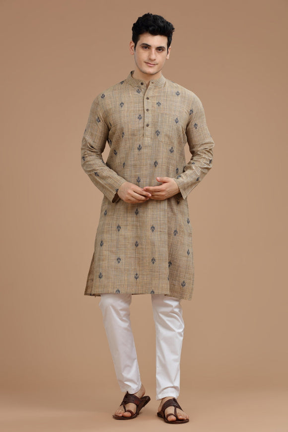 dobby cotton long kurta for men, traditional wear, breathable fabric