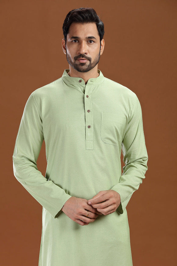 bamboo cotton long kurta for men, traditional wear, breathable fabric
