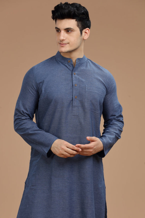 dobby cotton long kurta for men, traditional wear, breathable fabric