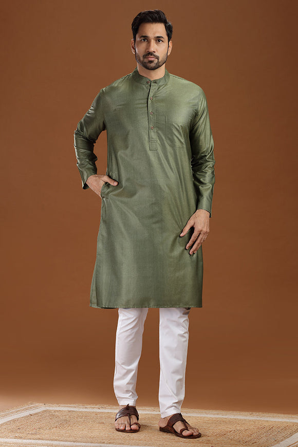 viscose silk long kurta for men, traditional wear, breathable fabric