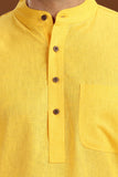 YELLOW LINEN COTTON LONG KURTA