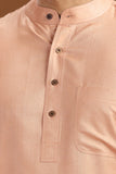PEACH VISCOSE SILK LONG KURTA