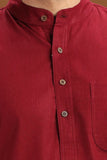 MAROON LINEN COTTON LONG KURTA