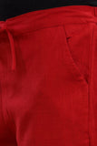 MAROON COTTON SLUB PANTS