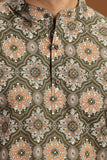PRINTED COTTON SHORT KURTA FULL SLEEVES