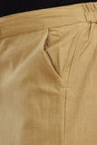 BEIGE COTTON SLUB PANTS