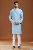 ULTRA SOFT BLUE BAMBOO COTTON KURTA