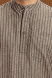 GREY DOBBY COTTON SHORT KURTA HALF SLEEVES