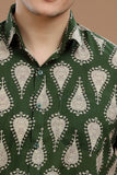 GREEN BLOCKPRINT SHIRT HALF SLEEVES SHIRT