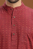 MAROON COTTON DOBBY LONG KURTA