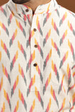 HANDWOVEN IKAT FINE COUNT COTTON LONG KURTA