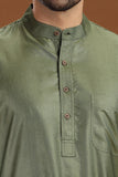 GREEN VISCOSE SILK LONG KURTA