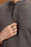 GREY COTTON DOBBY LONG KURTA