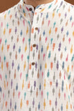 HANDWOVEN IKAT FINE COUNT COTTON LONG KURTA