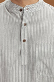 WHITE DOBBY COTTON SHORT KURTA HALF SLEEVES