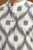HANDWOVEN IKAT FINE COUNT COTTON LONG KURTA