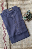 GREY SELF TEXTURED COTTON SHORT KURTA HALF SLEEVES