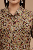 HANDBLOCK KALAMKARI WOMEN KURTA WITH COLLAR